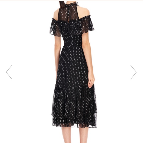 Rebecca Taylor Open Shoulder Metallic Clio Dress - Picture 2 of 7